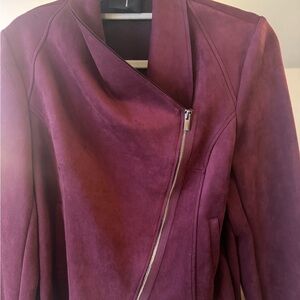 Tahari Women's Rich Burgundy Leather Jacket